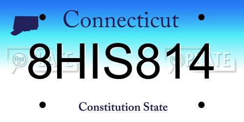 8HIS814 Connecticut License Plate