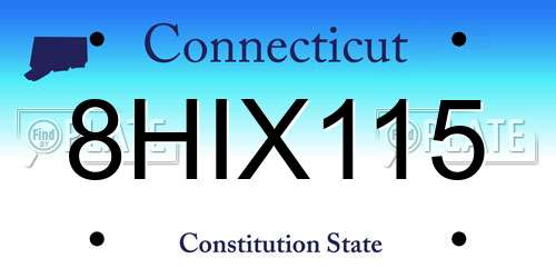8HIX115 Connecticut License Plate