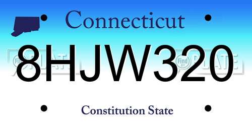 8HJW320 Connecticut License Plate