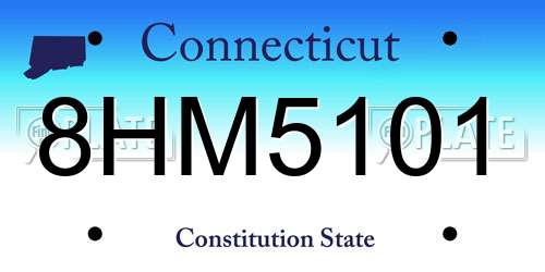 8HM5101 Connecticut License Plate