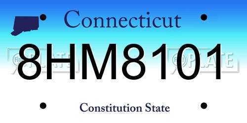 8HM8101 Connecticut License Plate