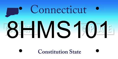 8HMS101 Connecticut License Plate