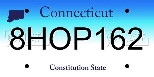 8HOP162 Connecticut License Plate