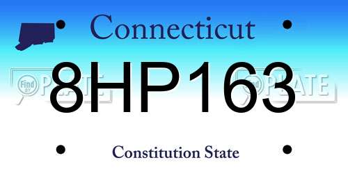 8HP163 Connecticut License Plate