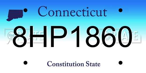 8HP1860 Connecticut License Plate