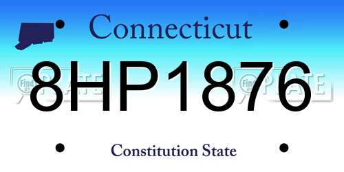 8HP1876 Connecticut License Plate