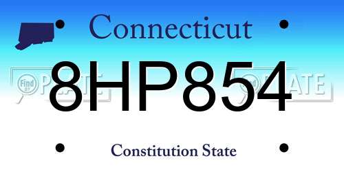 8HP854 Connecticut License Plate