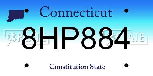 8HP884 Connecticut License Plate