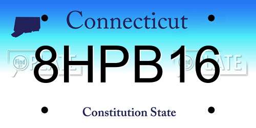 8HPB16 Connecticut License Plate