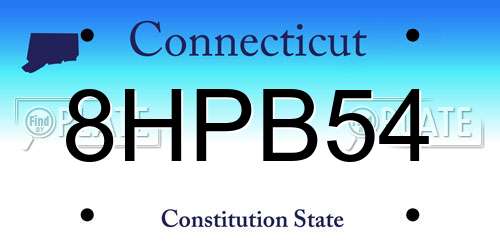 8HPB54 Connecticut License Plate