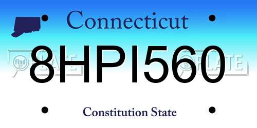 8HPI560 Connecticut License Plate