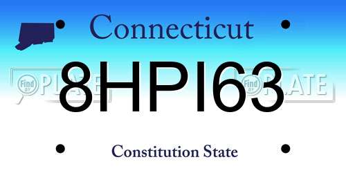 8HPI63 Connecticut License Plate