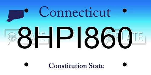 8HPI860 Connecticut License Plate