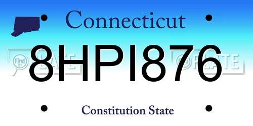 8HPI876 Connecticut License Plate