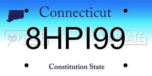 8HPI99 Connecticut License Plate