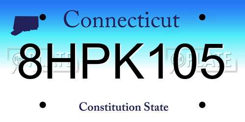 8HPK105 Connecticut License Plate