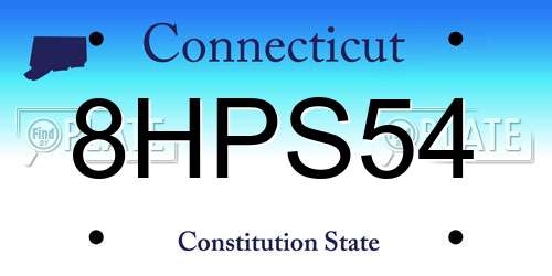 8HPS54 Connecticut License Plate