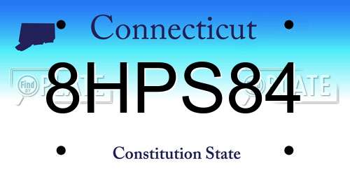 8HPS84 Connecticut License Plate
