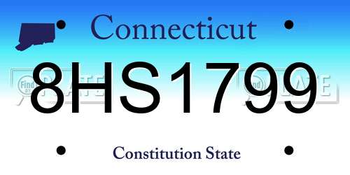 8HS1799 Connecticut License Plate