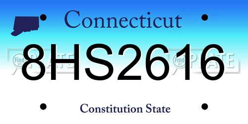 8HS2616 Connecticut License Plate