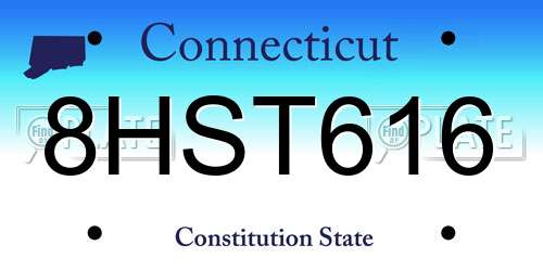 8HST616 Connecticut License Plate