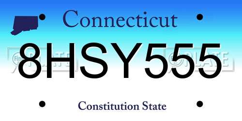 8HSY555 Connecticut License Plate