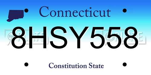 8HSY558 Connecticut License Plate