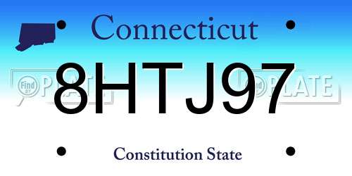 8HTJ97 Connecticut License Plate