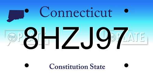 8HZJ97 Connecticut License Plate