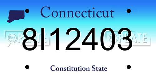 8I12403 Connecticut License Plate