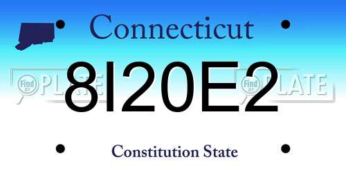 8I20E2 Connecticut License Plate