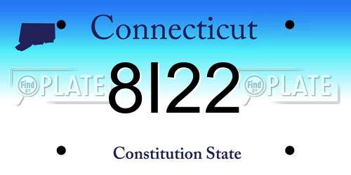8I22 Connecticut License Plate