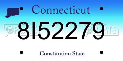 8I52279 Connecticut License Plate