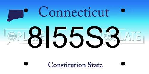 8I55S3 Connecticut License Plate