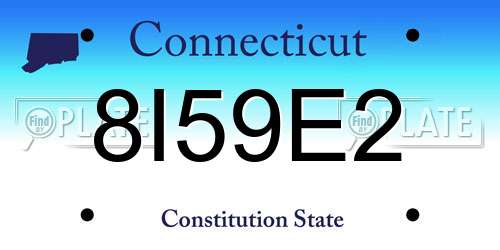 8I59E2 Connecticut License Plate