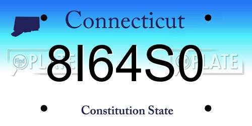 8I64S0 Connecticut License Plate