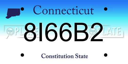 8I66B2 Connecticut License Plate