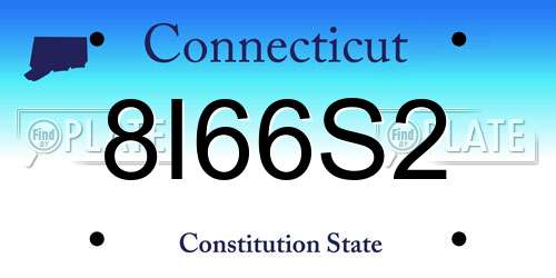 8I66S2 Connecticut License Plate