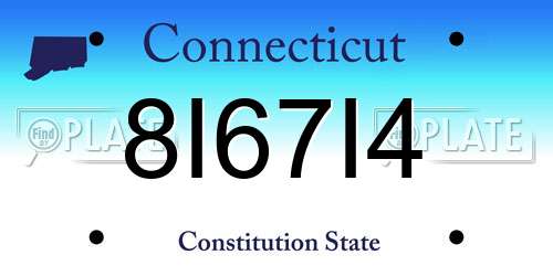 8I67I4 Connecticut License Plate