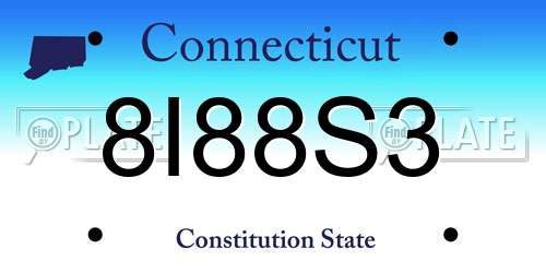 8I88S3 Connecticut License Plate