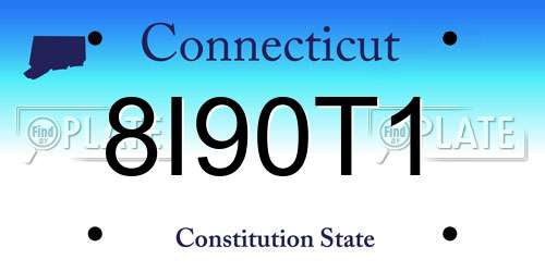 8I90T1 Connecticut License Plate