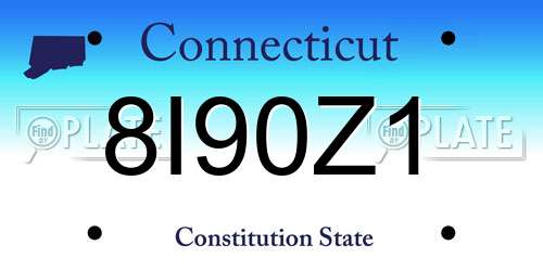 8I90Z1 Connecticut License Plate