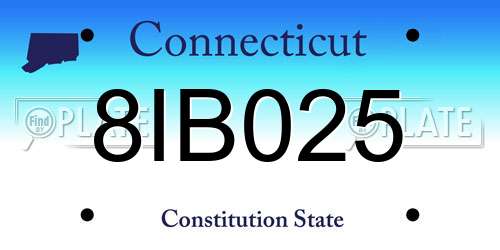 8IB025 Connecticut License Plate