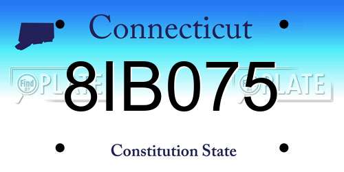 8IB075 Connecticut License Plate