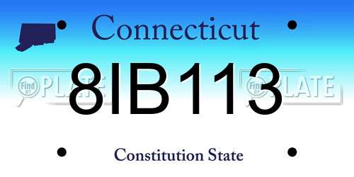 8IB113 Connecticut License Plate