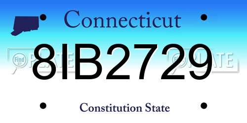 8IB2729 Connecticut License Plate