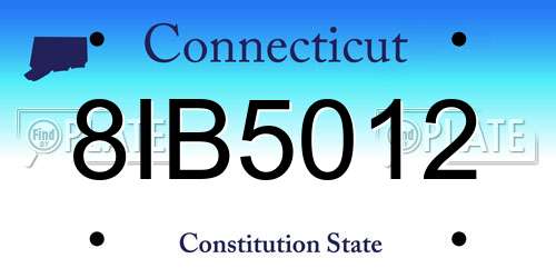 8IB5012 Connecticut License Plate