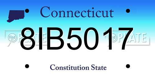 8IB5017 Connecticut License Plate