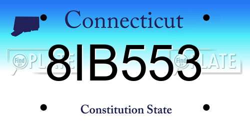 8IB553 Connecticut License Plate