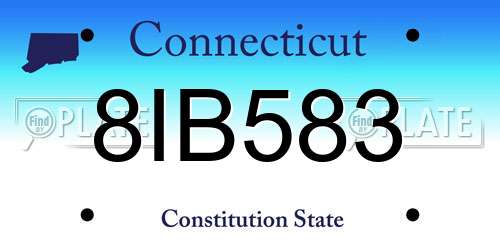 8IB583 Connecticut License Plate